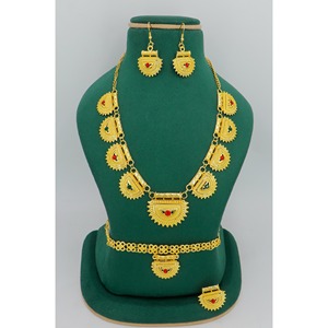 Necklace With Earrings <b>Jewellery</b> Set Goldplated Pure <b>Brass</b> High Quality Uae Dubai Necklace Design Necklace <b>Jewellery</b> Set - Product Image 4