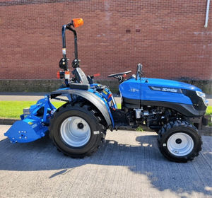 Tracteur Solis avec attache de motoculteur rotatif, véhicule agricole 4x4, cultivateur robuste, équipement de labour, machine agricole - Product Image 1