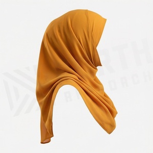 Women Solid Color Chiffon Hijab Breathable Daily Wear Islamic Scarf Shawl - Product Image 3