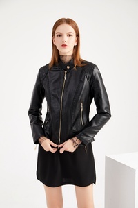 Autumn New Arrival Custom Outdoor Winter <b>Jackets</b> Female Black Motorcycle <b>Women</b> PU Leather <b>Jacket</b> Leather coat - Product Image 3