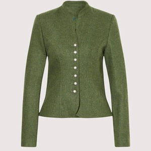 Green Woolen Mandarin Collar Jacket Single Breasted Solid Color Slim Fit Regular Sleeve Autumn Formal Men's Shirt Jacket - Product Image 1