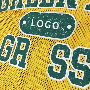 American Football Jersey Custom OEM Manufactures Streetwear Polyester Vintage Sports Man Boxy Soccer T-Shirt Retro <b>Mesh</b> - Product Image 4