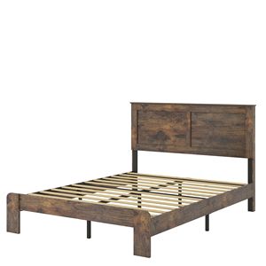 Base de Cama de Plataforma de Madera de Tamaño Completo, Silenciosa, con Herramientas de Fácil Montaje, Gran Espacio de Almacenamiento, No Requiere Somier - Product Image 6