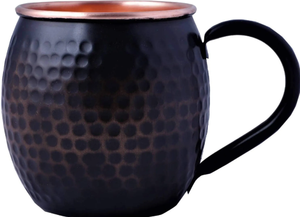 Taza de Cobre Martillada de Doble Pared con Acabado Dorado y Negro, 12oz, 14oz, 16oz - Product Image 5