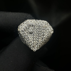 Iced Out Style Round Cut Moissanite Diamond Engagement <b>Ring</b> Hip Hop Style Anniversary Gifts 925 Sterling <b>Silver</b> Jewelry for <b>Mens</b> - Product Image 1
