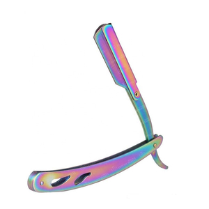 RAMAFHH MEDAX Disposable Rainbow Finish Stainless Steel <b>Single</b> <b>Blade</b> Safety <b>Razor</b> for Men Barber Shop Use Manual Face Shaving - Product Image 1