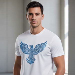 Trendy Urban <b>Rhinestone</b> T Shirt Men Graphic Tee Custom Logo Hotfix Diamond Print Heavy Fabric Loose Fit Streetwear <b>Top</b> - Product Image 4