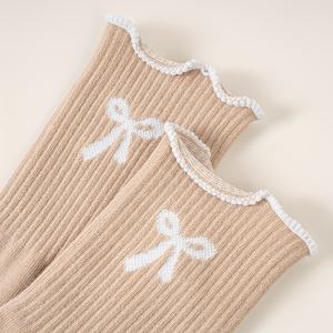Nouvelles chaussettes tendance pour femmes avec logo personnalisé, respirantes, antibactériennes, écologiques, à nœud, antidérapantes et confortables, longueur mi-mollet - Product Image 4