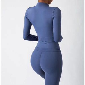 Ropa Deportiva Personalizada para Mujer, Conjuntos de Yoga con Tops Cortos y Chaquetas de Yoga, Tallas Grandes - Product Image 5