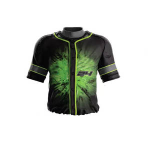 Conjunto de camiseta y pantalones de béisbol personalizados para hombre, sublimación completa, uniforme de baloncesto de manga corta con botones, uniforme anti-humedad - Product Image 5