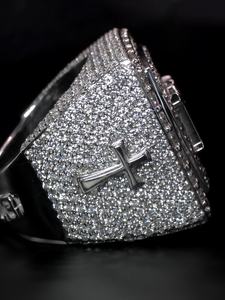 925 Sterling <b>Silver</b> Iced Out Signet <b>Ring</b> VVS Moissanite Diamond Hip Hop <b>Cross</b> <b>Ring</b> Luxury Men's Statement Jewelry Premium Design - Product Image 5