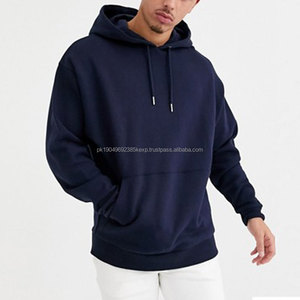 Sweat-shirt à capuche uni surdimensionné bon marché multicolore, vêtements de rue personnalisés pour hommes, sweat-shirt en coton à capuche - Product Image 1