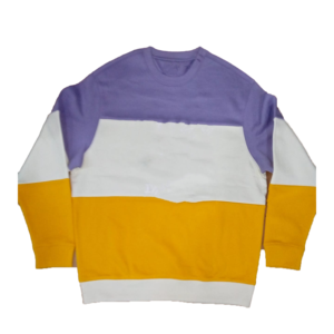 เสื้อสเวตเชิ้ตคอกลมผู้ชาย ทรงโอเวอร์ไซส์ ผ้าถักเนื้อฝ้าย สีสันตัดกัน สไตล์ลำลอง สำหรับใส่ในฤดูใบไม้ร่วง - Product Image 3