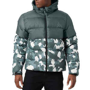 Men's Green <b>Thin</b> Winter Puffer <b>Jacket</b> <b>Waterproof</b> Reversible Windproof Polyester Casual Hip Hop Regular Fit Zipper Closure - Product Image 2