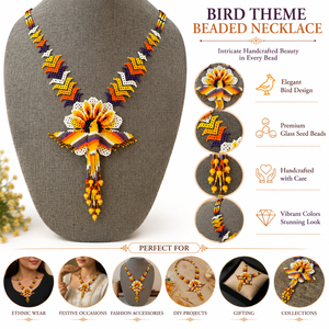 Collar de Cuentas de Vidrio con Diseño de Pájaros Coloridos, Joyería de Moda Hecha a Mano, Collar Decorativo con Cuentas - Product Image 6