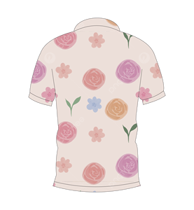 Polo con estampado floral de rosas en color beige para hombre, camiseta informal de verano de manga corta, camiseta de golf a la moda - Product Image 2