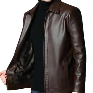 Chaqueta de Cuero PU para Hombre Waqar Teez 2025, Diseño Personalizado, Corte Ajustado, Largo Regular, Transpirable, Secado Rápido, Cuello Alto, Cierre de Cremallera - Product Image 6
