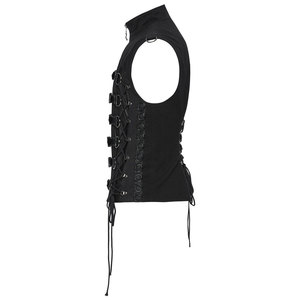Men's Custom Black <b>Gothic</b> Punk Buckle Hollow Half-Cut Vest Slim Tops O-Ring Details Top Sell 2026 - Product Image 2
