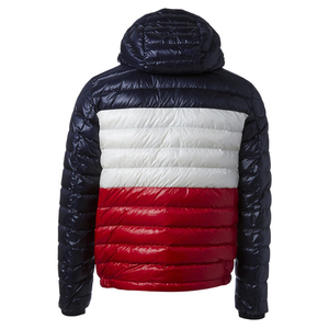 Blouson matelassé à capuche pour homme, color-block, rembourré de duvet, en nylon, fermeture éclair, coupe-vent, décontracté, vêtement d'extérieur pour l'hiver - Product Image 3