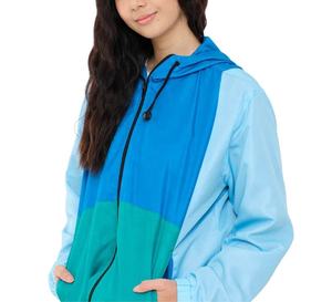 Custom Color Block <b>Women</b> Embroidery Nylon Windbreaker <b>Jacket</b> Zip Up <b>Lightweight</b> Hooded Windbreaker <b>Jacket</b> Sportswear - Product Image 4