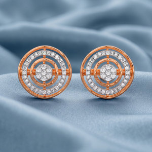Rose Gold Diamond <b>Stud</b> Earrings Round Brilliant Cut Lab grown White Diamond Women's Wedding Jewelry 10K 14K 18K 925 & 935 <b>silver</b> - Product Image 1