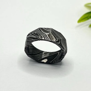 Hot Selling Handmade Damascus Steel <b>Ring</b> for Men Women Wedding Band Fashion Party <b>Ring</b> Custom Latest Design OEM Supplier - Product Image 2