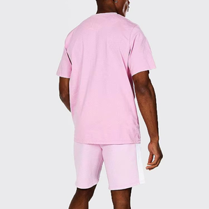 Ensemble short et t-shirt pour homme, très tendance, 100% coton, décontracté, uni, léger, respirant, col rond, logo personnalisé - Product Image 2