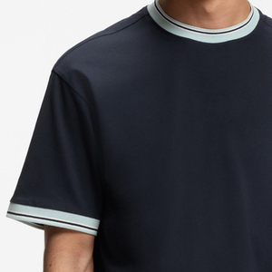 T-shirt à col rond au design élégant et contrastant, mode décontractée moderne pour l'été, service OEM, vêtements décontractés. - Product Image 3