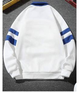 Sweat-shirt polo oversize pour homme, style preppy, à rayures blanches et bleues, col boutonné, manches longues, pour l'automne, style Californie, côte ouest - Product Image 2