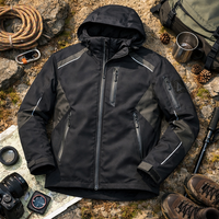 Veste Softshell Imperméable et Coupe-Vent pour Hommes en Spandex/Polyester, Idéale pour la Randonnée et les Vêtements de Travail en Plein Air