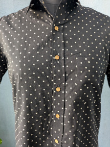 Chemise décontractée à manches courtes pour homme, à pois, col rabattu, 100% coton, anti-rides, pour l'été - Product Image 6