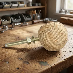 Fabricant et exportateur de boutons de meubles en jute faits à la main pour les portes de chambres, d'appartements et de villas - Design moderne - Product Image 5