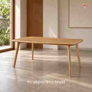 Modern Scandinavian <b>Solid</b> <b>Wood</b> <b>Dining</b> <b>Table</b> <b>Rounded</b> Edge Natural Wooden <b>Table</b> for Restaurant Hotel Cafe Home Furniture - Product Image 1
