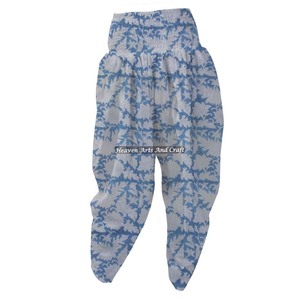 Custom Made Plus Size Cotton Block Printed Night Wear Sexy Pajama And <b>Trousers</b> Pant Sleepwear Cotton Patiala Pants - Product Image 6