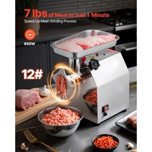 Tritacarne Elettrico Commerciale 1500W Capacità 7 Libbre/min # Tritacarne Industriale 12 con 2 Lame in Acciaio Inox e 2 Piastre di Macinazione - Product Image 2