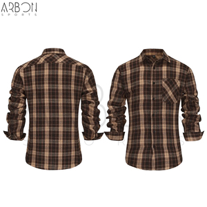Chemises en flanelle pour hommes 2026, nouvelle collection, qualité classique, service OEM ODM, coton brossé doux, motif écossais superposé, avec logo personnalisé - Product Image 6