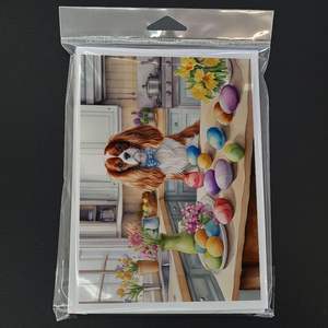Whimsical <b>Easter</b> Cavalier Spaniel Greeting <b>Cards</b> <b>Pack</b> 8 Blank Note <b>Cards</b> with Envelopes A7 Size 5x7 for Decorative Note Writing - Product Image 3