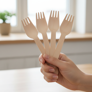 Fourchettes en bois écologiques à texture fine 140 mm en bois de bouleau de qualité alimentaire pour restaurants, événements et usage domestique - Product Image 6