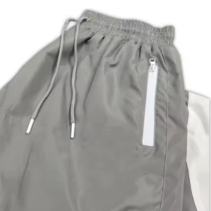 Conjunto de 2 Piezas Personalizable Otoño 2026, 100% Algodón, Antiestático, Estilo Hip Hop, Chaqueta Cortavientos y Pantalones Cortos con Cierre para Hombre, Tallas Grandes - Product Image 6