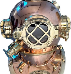 หมวกดำน้ำทองแดงและทองเหลืองทำด้วยมือหมวกกันน็อคนักดำน้ำมวลมาร์ค V หมวกกันน็อควินเทจ18นิ้วของขวัญตกแต่งบ้าน - Product Image 5