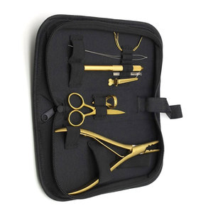 High Quality Professional Stainless Steel Hair Extension and <b>Beading</b> Tool Kit with Storage Case Durable Scissors Pliers <b>Needles</b> - Product Image 2