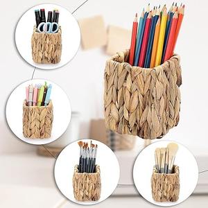 Lot de 3 porte-crayons en jacinthe d'eau, panier de rangement fait main, vente en gros, écologique, fabriqué au Vietnam - Product Image 4