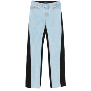 กางเกงยีนส์เดนิมลายปะต่อสองสีสำหรับผู้ชาย สไตล์วินเทจ สตรีทแวร์ ดีไซน์แผงสีตัดกัน รับผลิตแบบ ODM ขายส่ง แฟชั่นฤดูร้อน ฤดูใบไม้ผลิ ฤดูใบไม้ร่วง - Product Image 5