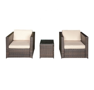 Wholesale Outdoor Furniture All-Weather Modern Comfortable PE Rattan Wicker Steel Frame One Seat <b>Sofa</b> <b>Set</b> for Apartment Villa - Product Image 3