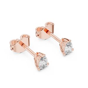 Boucles d'oreilles en diamant de laboratoire taille poire 0,25 carat, serties en or rose 18 carats, pour femme, idéales pour fiançailles, mariage, Saint-Valentin, ou usage quotidien. - Product Image 3