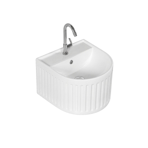 Lavabo de Pared Redon-X de Una Pieza, Diseño Contemporáneo Irregular con un Solo Orificio, Acabado Pulido, 5 Años de Garantía - Product Image 2