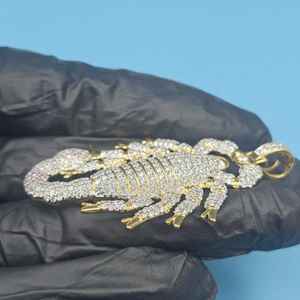 Colgante de Escorpión con Incrustaciones de Circonitas, Plata 925 Bañada en Oro, Estilo HipHop, Joyería del Zodíaco, Gótico para Motociclistas, Amuleto Animal para Raperos - Product Image 6