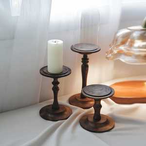 Farmhouse Decorative Handmade Heat Resistant Embossed Design Wood <b>Candle</b> <b>Stand</b> for Home & Wedding Gifts - Product Image 3