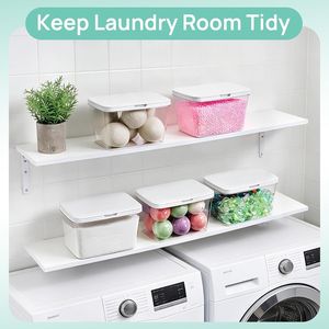 Set da 4 contenitori per capsule di detersivo, porta salviette per asciugatrice, cestini pieghevoli per asciugatrice, paletta per detersivo in polvere, etichetta per lavanderia - Product Image 3