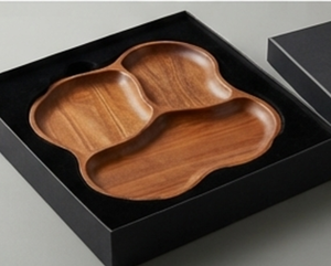 Plato de Servir de Madera Irregular Premium, Hecho a Mano, Pulido, Diseño Minimalista, Platos y Vajilla de Madera Marrón Sólida - Product Image 6